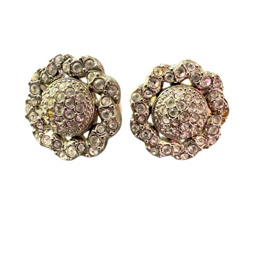Swarovski Crystal Silver Tone Clip on Earrings